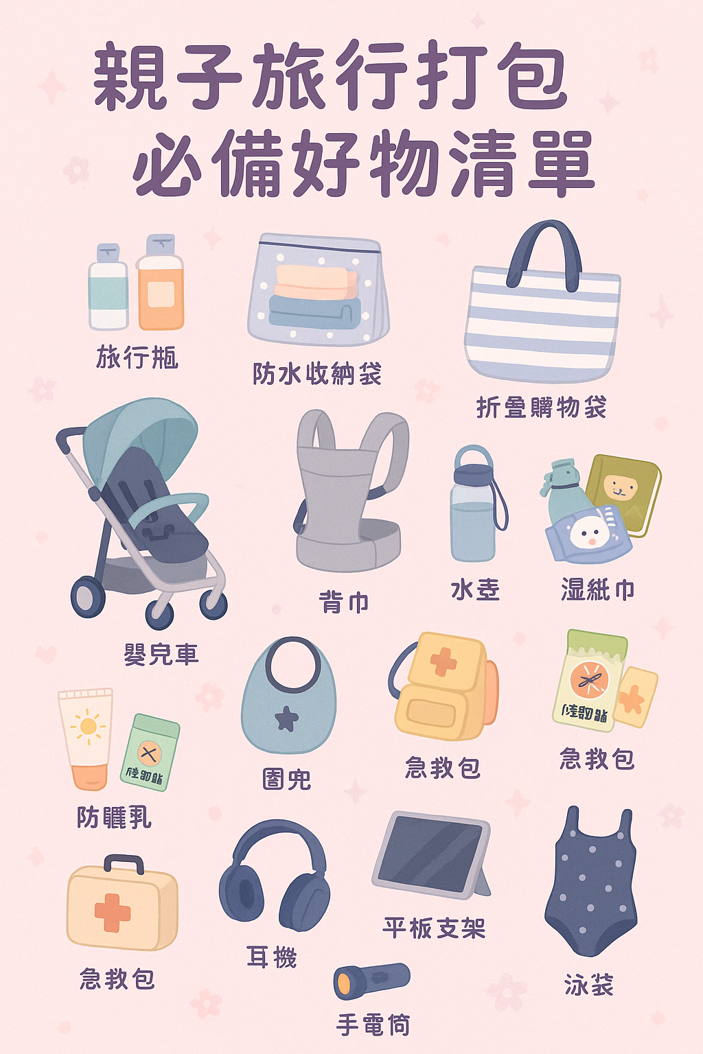 親子旅遊打包清單