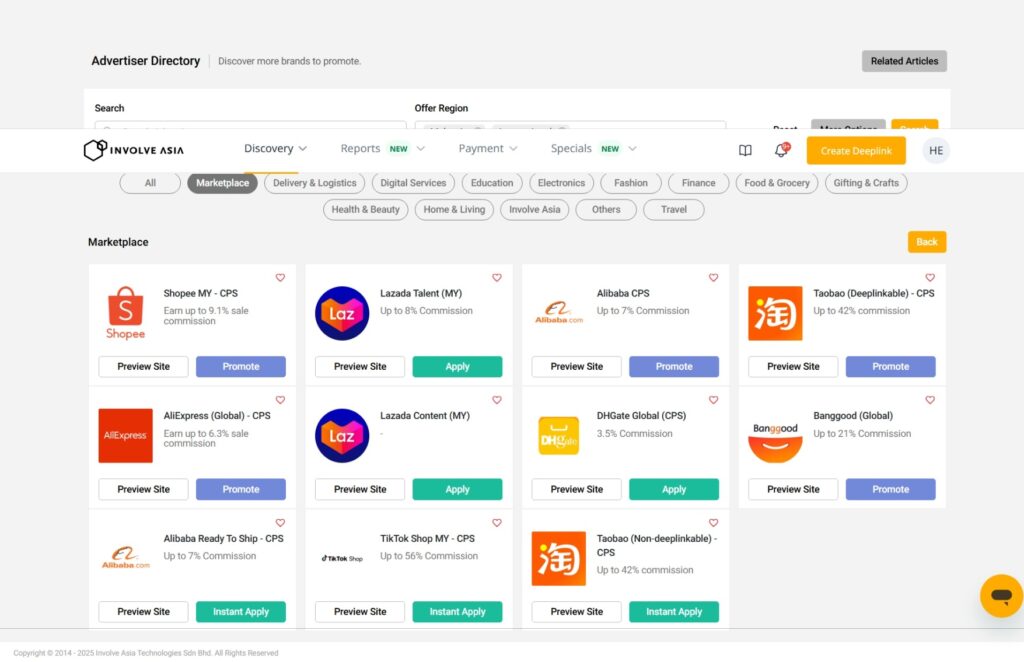 使用 Involve Asia 分享 Shopee 商品连结赚钱